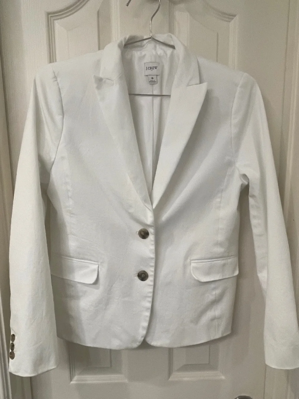 J Crew white cotton stretch twill blazer size 8 women’s